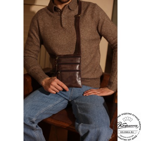 Кожаная сумка "Аллен макси" (чёрная)